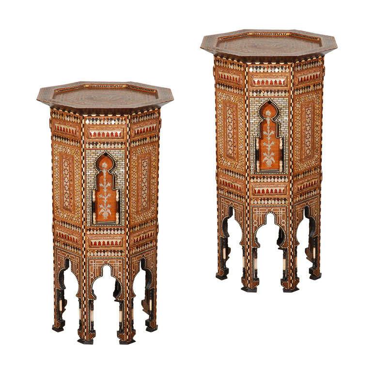 Ottoman Mother of Pearl Inlaid Pedestal