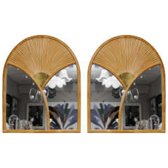 Fabulous Pair Of Chapman Bamboo Mirrors