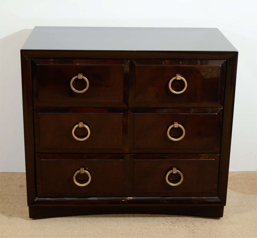 A Pair of Gibbings Ring Pull Three Drawer Commodes.