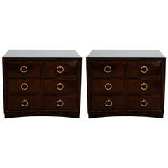 A Pair of Gibbings Ring Pull Three Drawer Commodes.