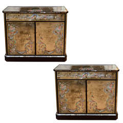 Pair of smoked mirror dressers