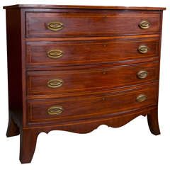 19thc American Hepplewhite Bowfront Chest of Drawers