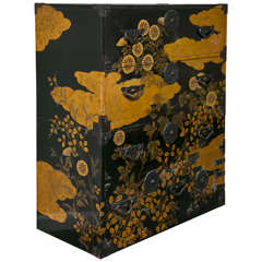 Vintage Japaned Lacquered  Chest of Drawers