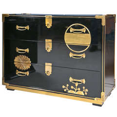 1970
s Mastercraft Lacquered Asian Inspired Cabinet