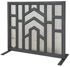 1030s Architectural Cast Iron Fireplace Screen