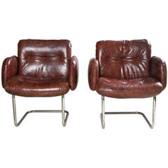 Mid-Century Harvey Probber Leather Chairs