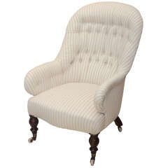 Eng. Victorian Tufted Turkish Framed Upholstered Armchair