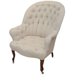 Fr. Napoleon III Arched Back Tufted Armchair