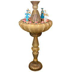 Rare and Large Antique Art Noveau Italian Murano Glass Fountain ca.1920s