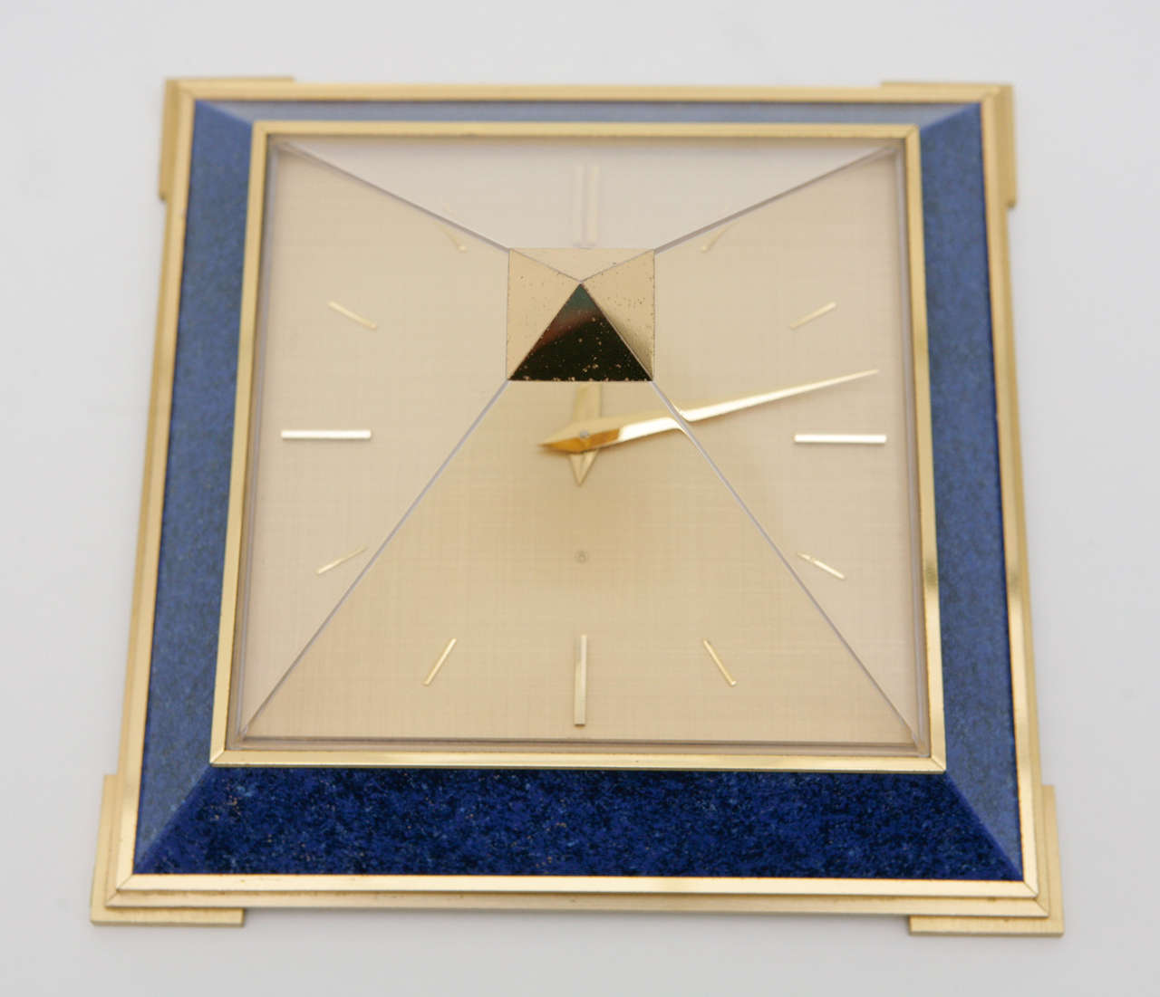 Gilt Pyramid Clock by Le Coultre