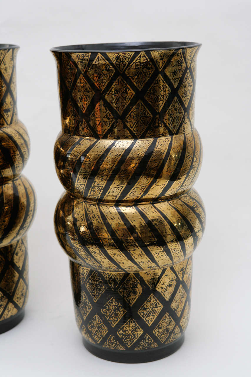 Ceramic Pair of Custom Vases by Roy Hamilton for Steve Chase Associates