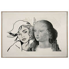 "Lichtenstein and Da Vinci" Lithograph by Josef Levi