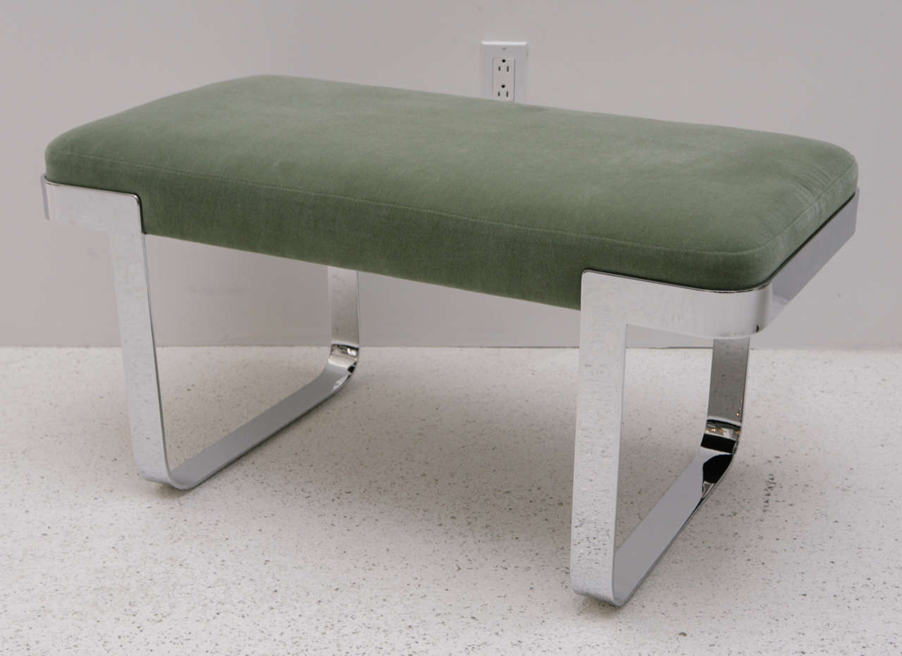 Polished Stainless Steel Bench by Milo Baughman