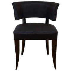 Upholstered Lacquered Klismos Chair in the Style of Arbus