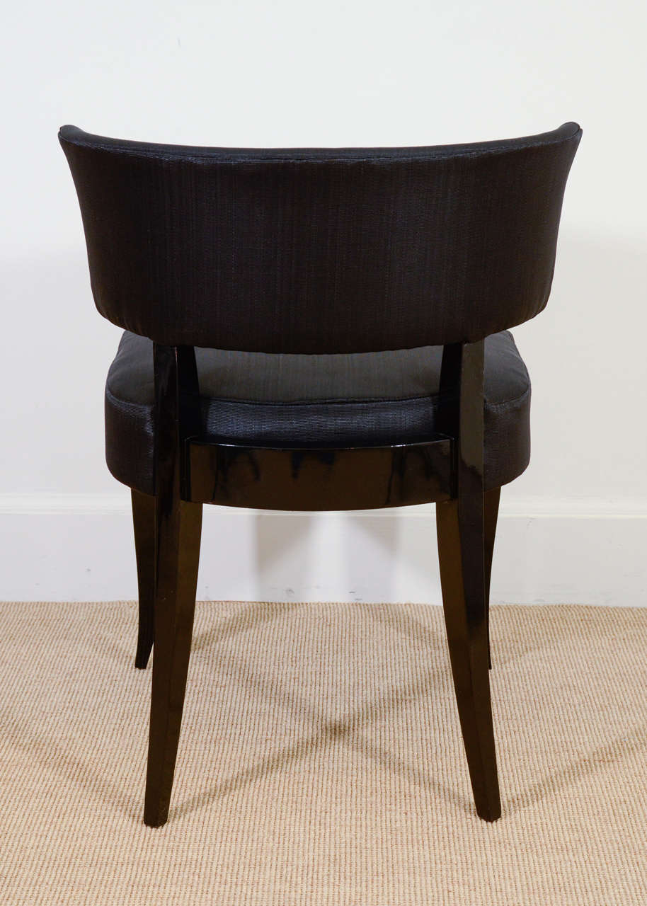 Contemporary Upholstered Lacquered Klismos Chair in the Style of Arbus For Sale