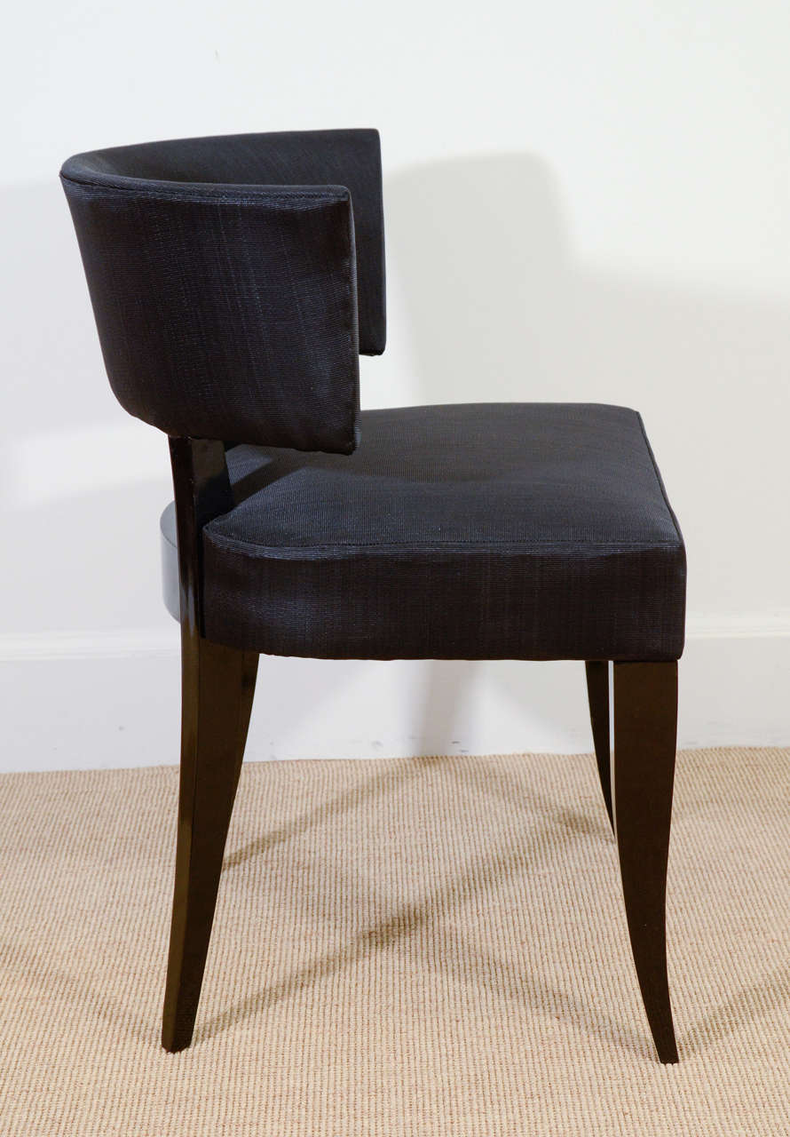 Made to Order Upholstered Lacquered Klismos Chair in the Style of Arbus