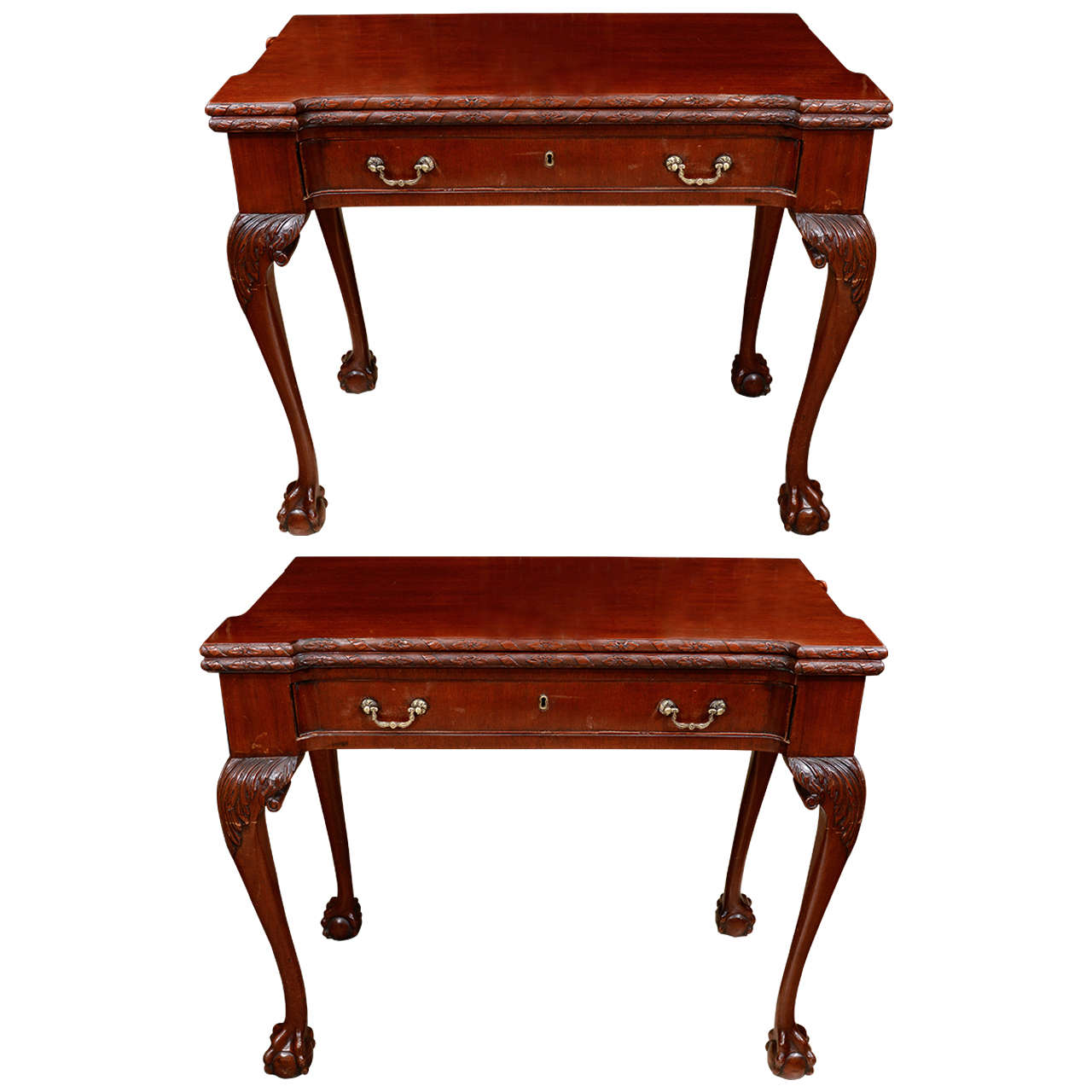 Pair of George II Mahogany Games Tables