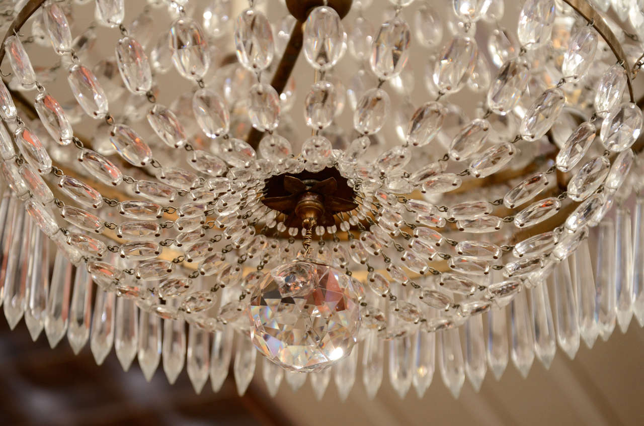 Regency Style Crystal and Bronze Chandelier For Sale 2