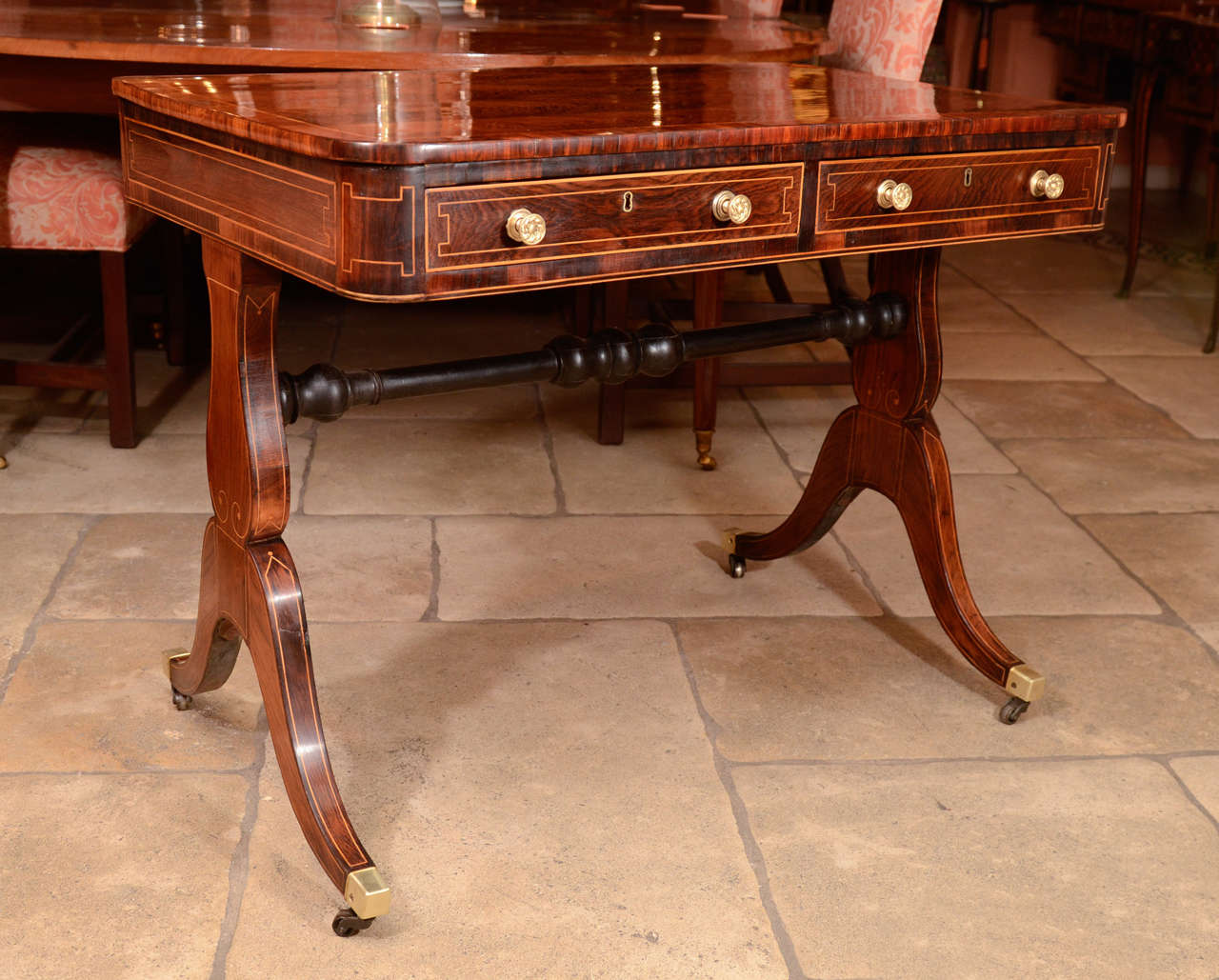 English Fine Regency Rosewood Writing Table