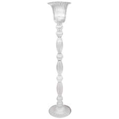 Fluted Murano Glass Floor Lamp With Inclusive Silver Flecks
