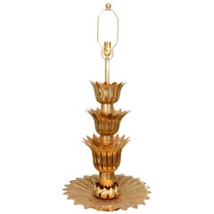 Single Brass Palmette Table Lamp by Feldman