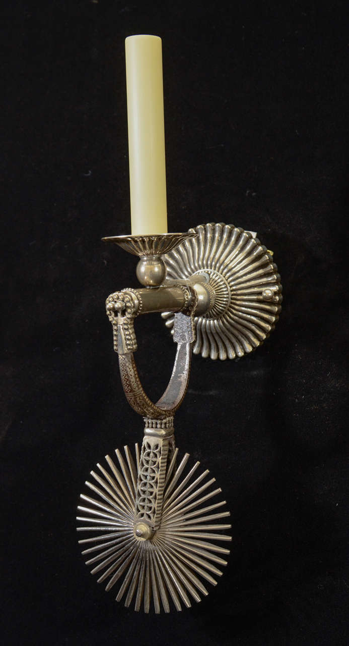 Silver and Iron "Gaucho Spur" One-Light Sconces