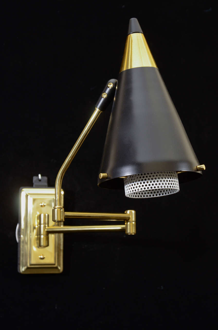 One Light Swing Arm Danish Sconces For Sale