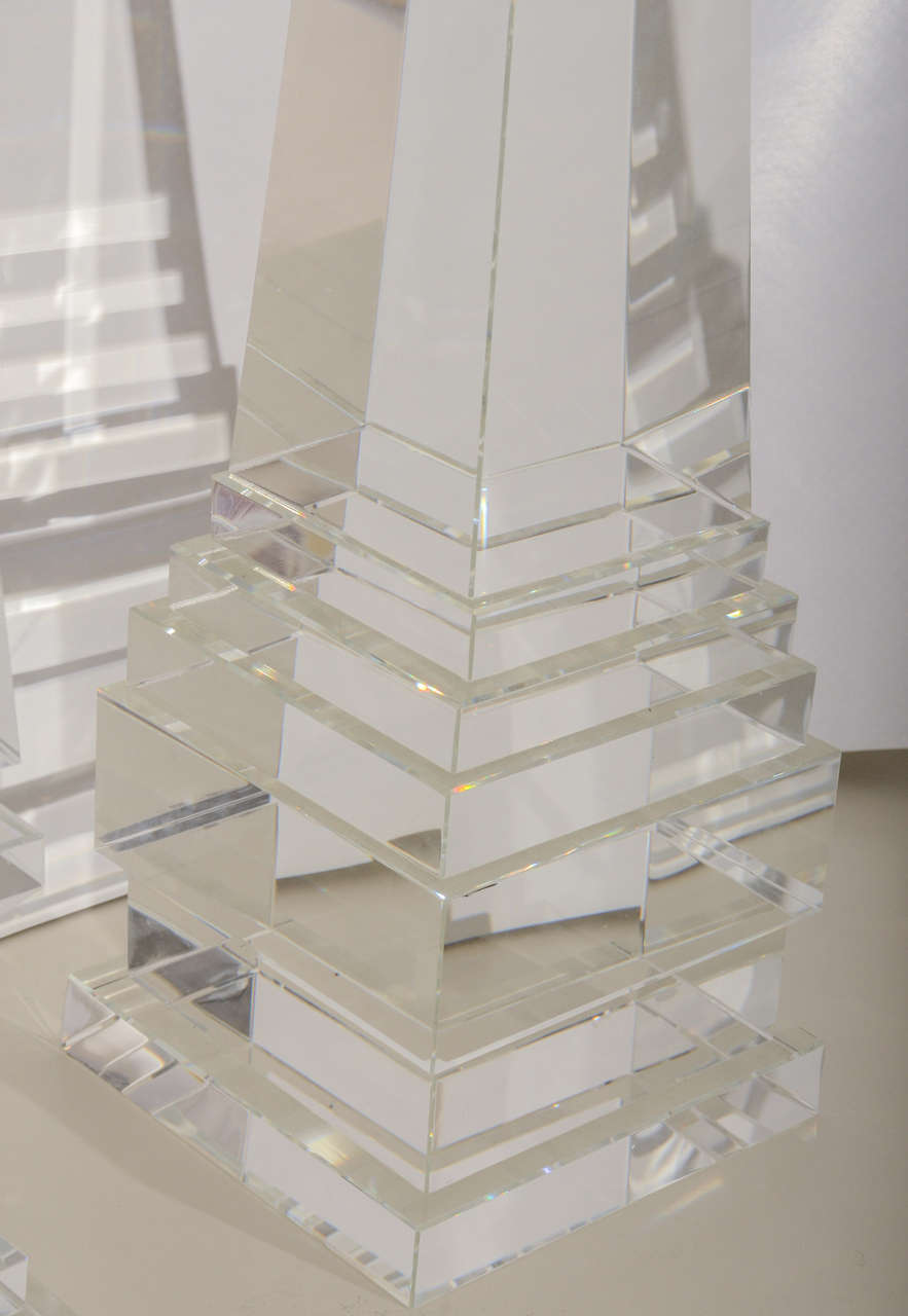 Set of Three Crystal Obelisks 3