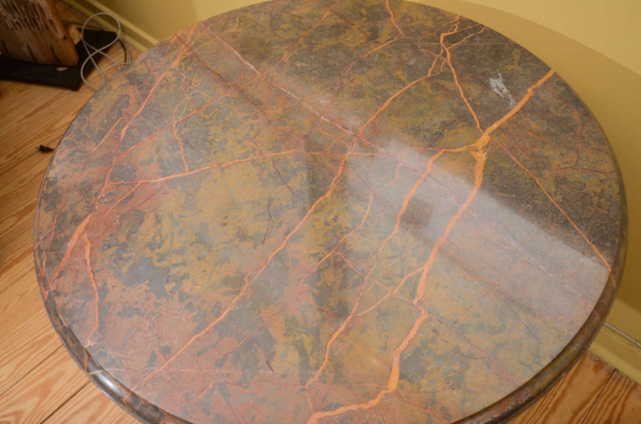 Marble-Top Table with Bronze Base 1