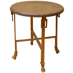 Marble-Top Table with Bronze Base