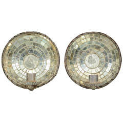 Pair Mirrored Candle Sconces