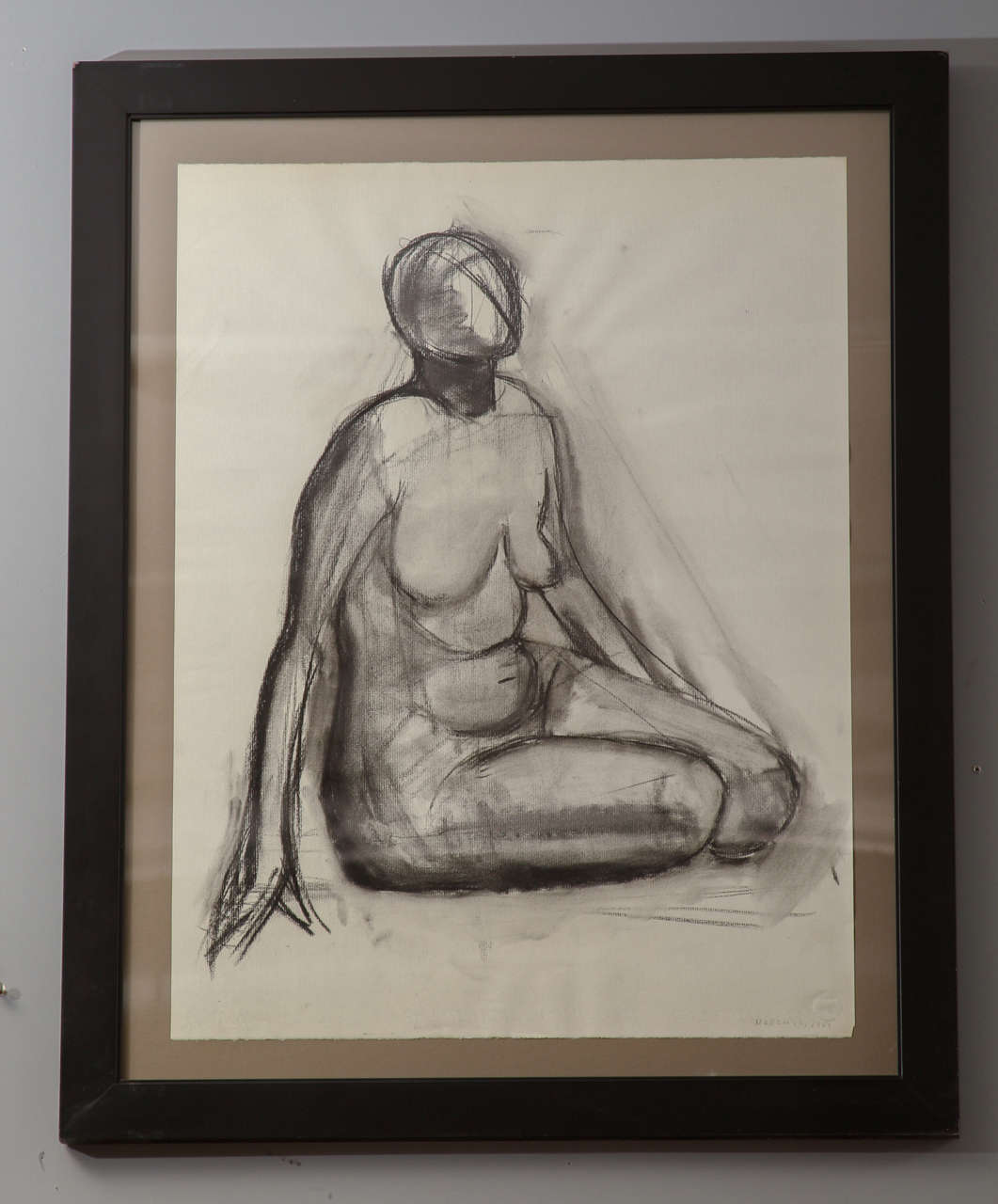 Mid-20th Century Charcoal Sketch