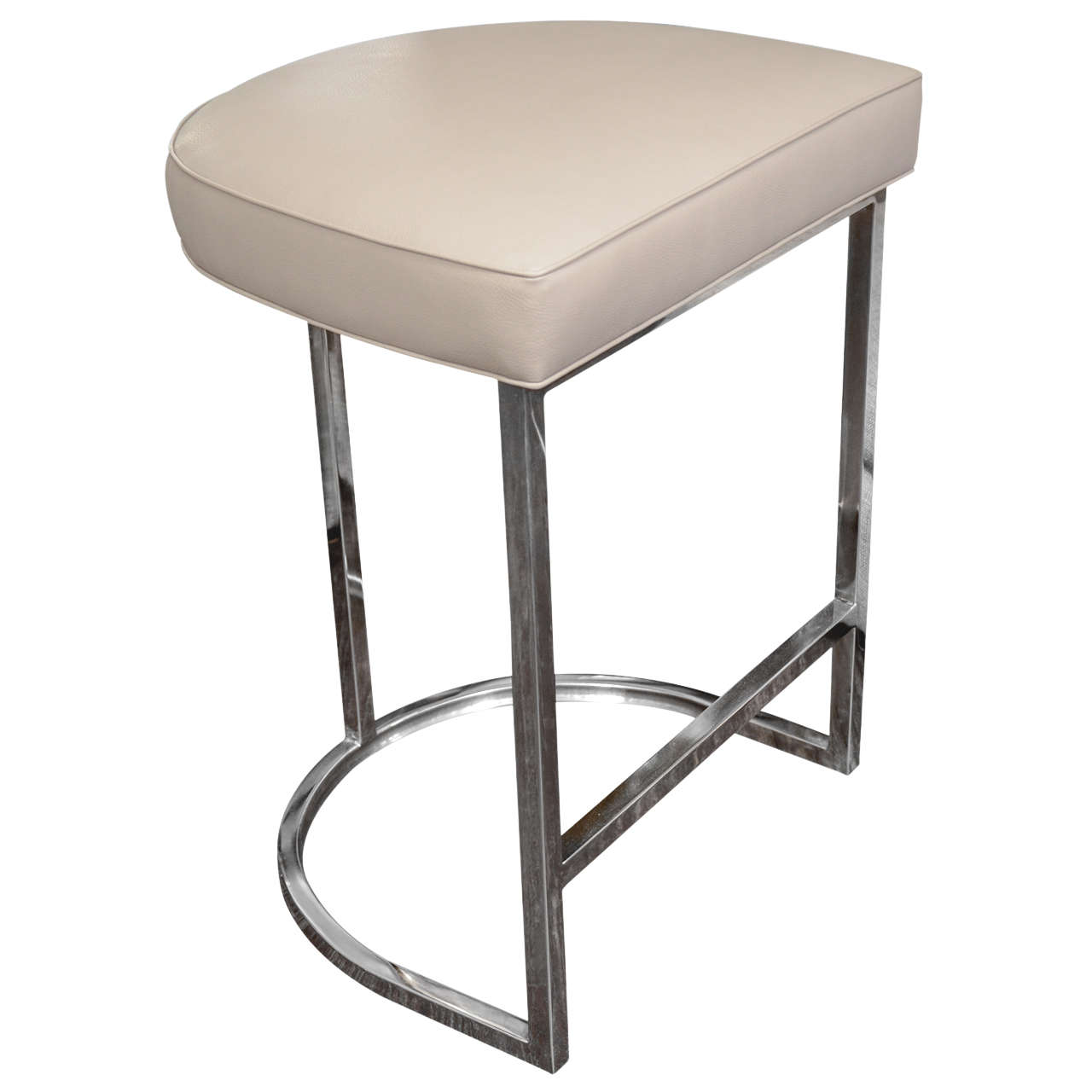 Single Bar Stool With Mirrored Stainless Steel Base At 1stdibs Single Bar Stool With Mirrored Stainless Steel Base For