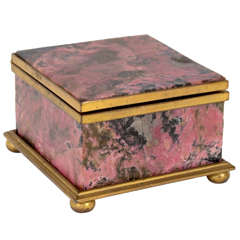 Pink Malachite Jewelry Box, Early 20th Century