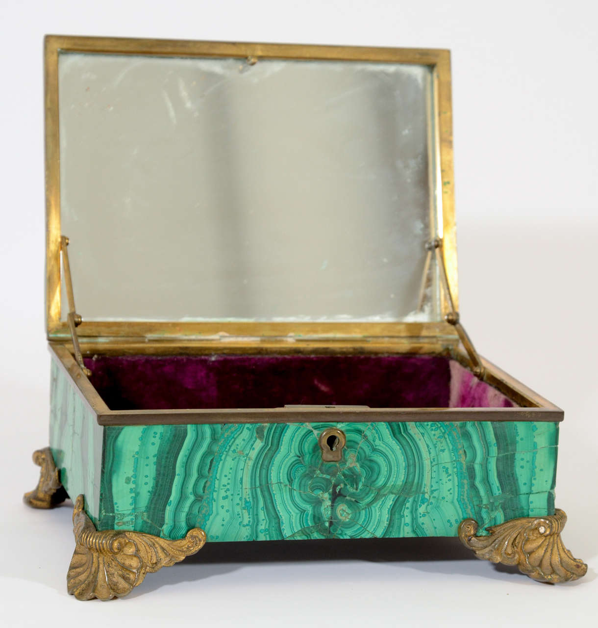 19th C Russian Malachite Jewelry Box 3