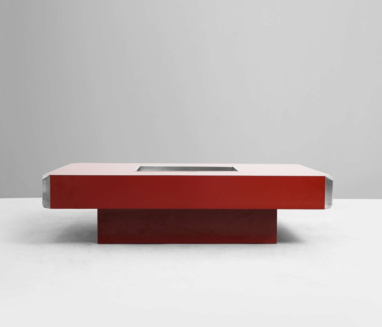 Mid-Century Modern Red Laminated Italian Cocktail Table