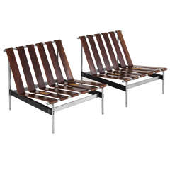 Paire de fauteuils de salon rares par Kho Liang Ie pour Artifort