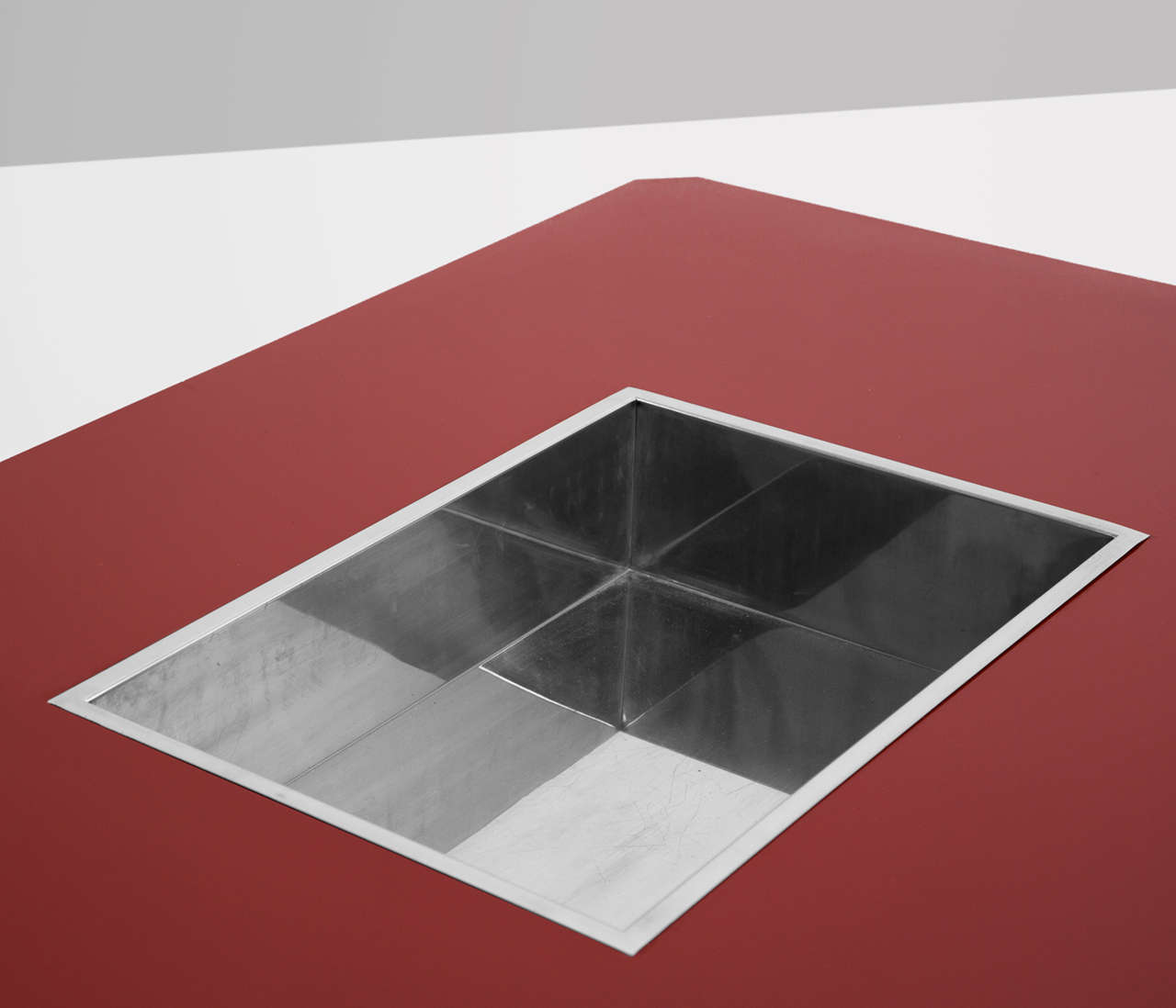 Red Laminated Italian Cocktail Table For Sale at 1stDibs