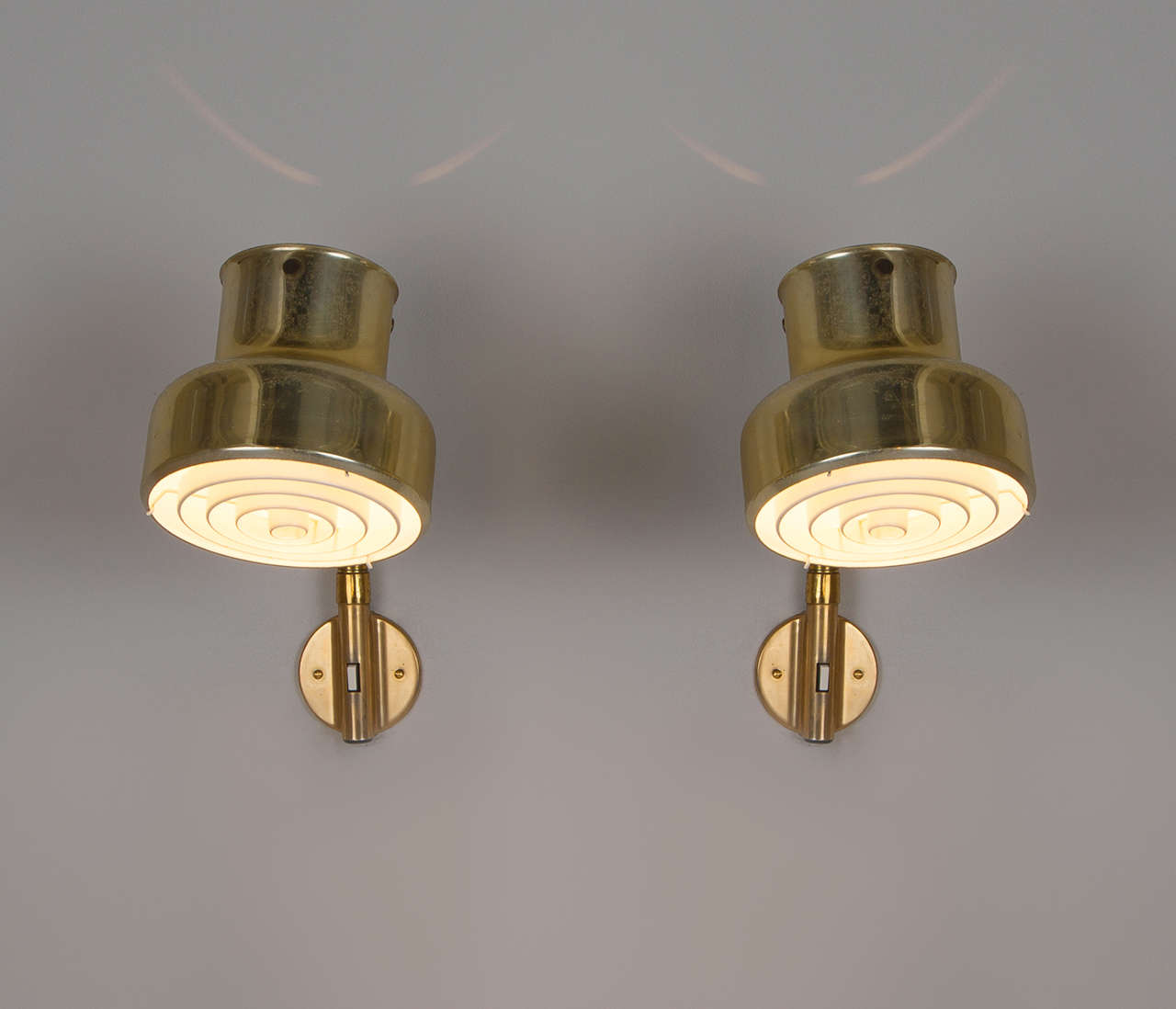 Nine Brass Colored Wall Lights by Anders Pehrson for Atelje Lyktan For Sale at 1stdibs