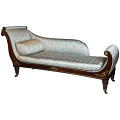 19th century High-Style Regency Period Library Couch or Chaise Lounge 4