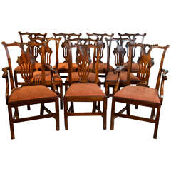 Wonderful Set of Ten Elmwood Coining Chairs