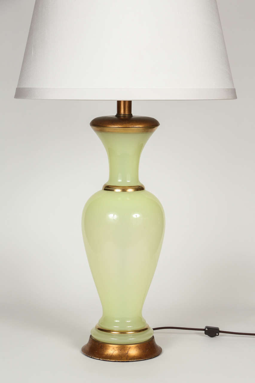 Vintage Yellow Glass Lamp at 1stdibs