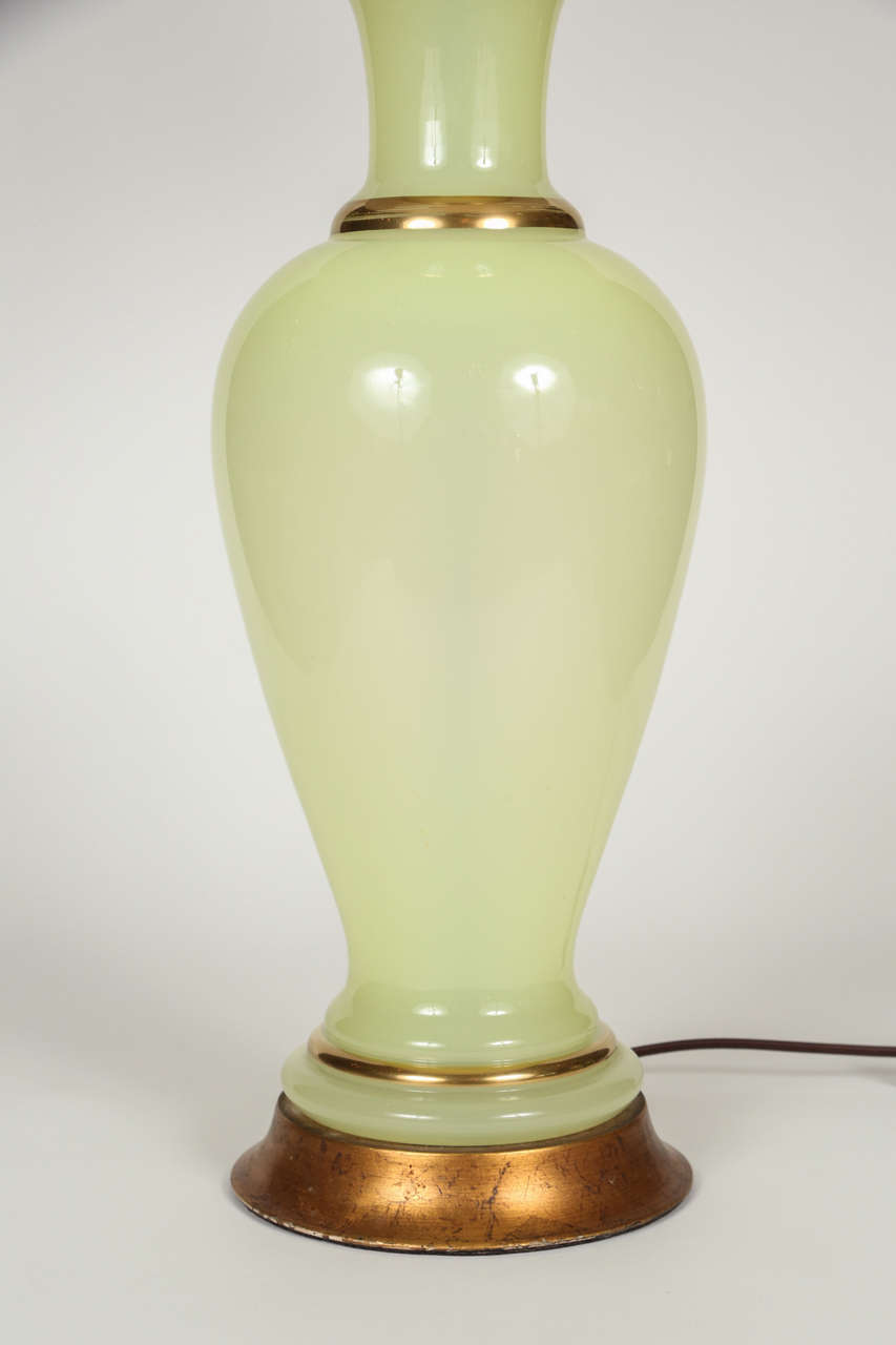Vintage Yellow Glass Lamp at 1stdibs