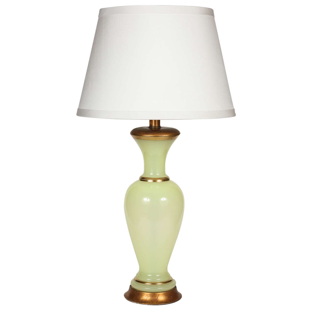 Vintage Yellow Glass Lamp at 1stdibs
