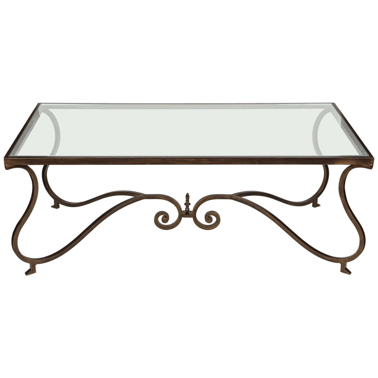 Iron and Glass Coffee Table at 1stDibs