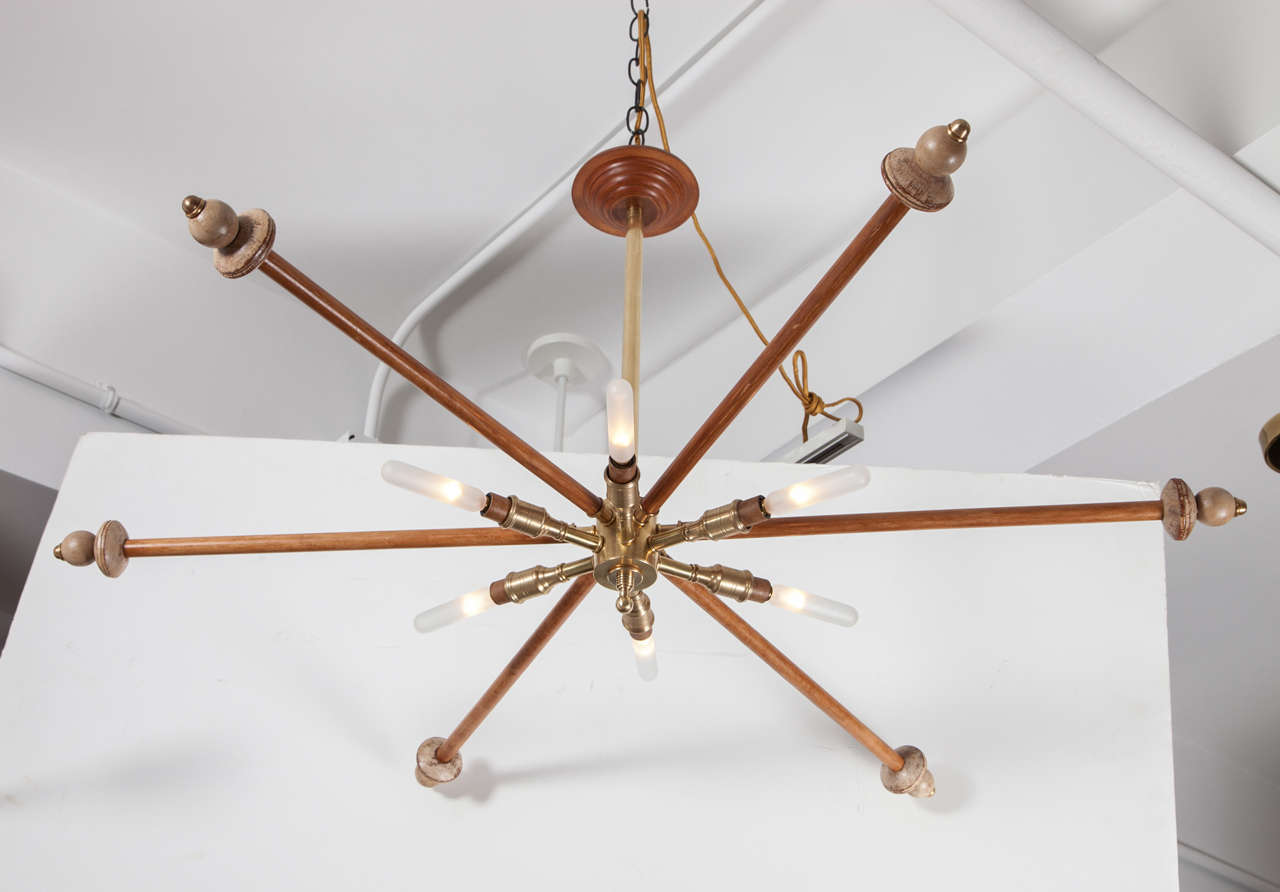 wooden sputnik chandelier