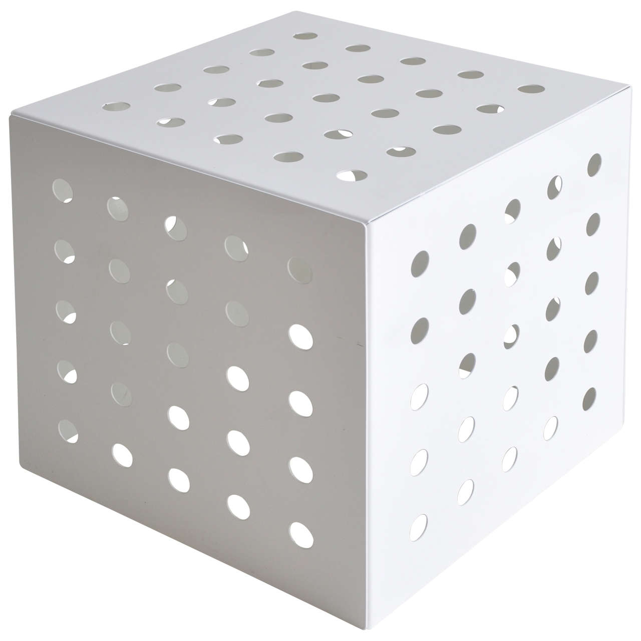 Mid-Century White Cube Table