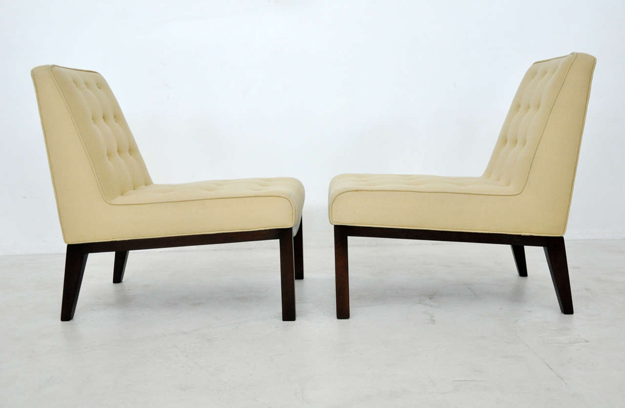 Mid-Century Modern Dunbar Slipper Chairs, Edward Wormley