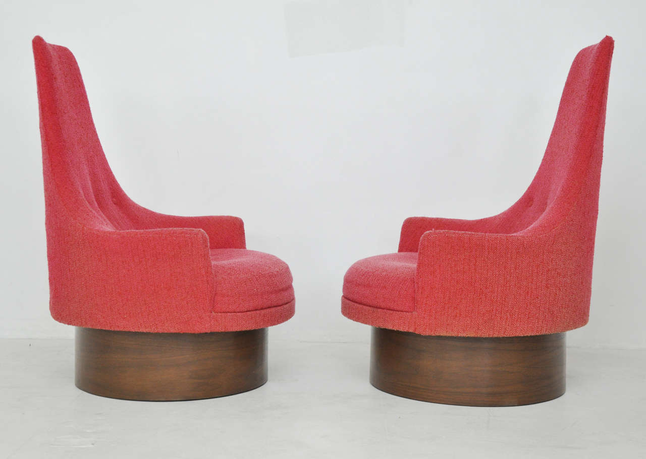 High Back Swivel Chairs by Adrian Pearsall In Excellent Condition In Chicago, IL