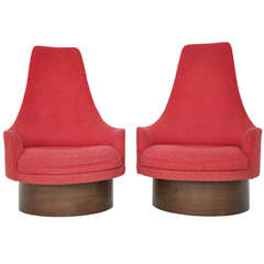 High Back Swivel Chairs by Adrian Pearsall
